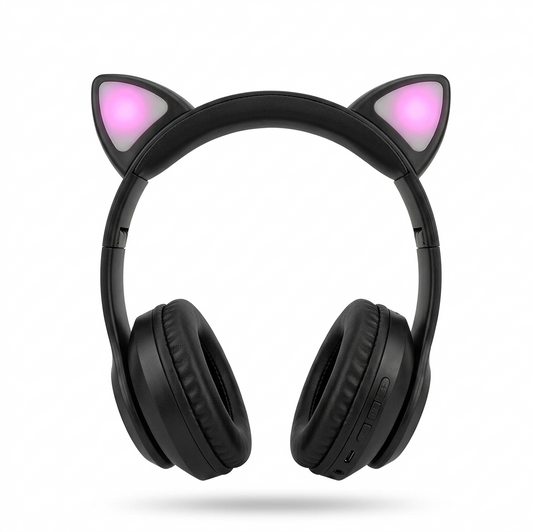 Diadema Audífonos HR-2 con Orejas de Gato | Estéreo, Cable 3.5 mm y Acolchado Suave