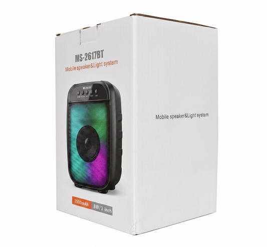 Parlante Portátil MS-2617BT | Bluetooth, Efectos Flame Light, USB/TF Card y Radio FM | INOTEK Colombia
