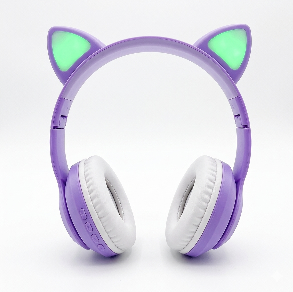 Diadema Audífonos HR-2 con Orejas de Gato | Estéreo, Cable 3.5 mm y Acolchado Suave - Vista 4