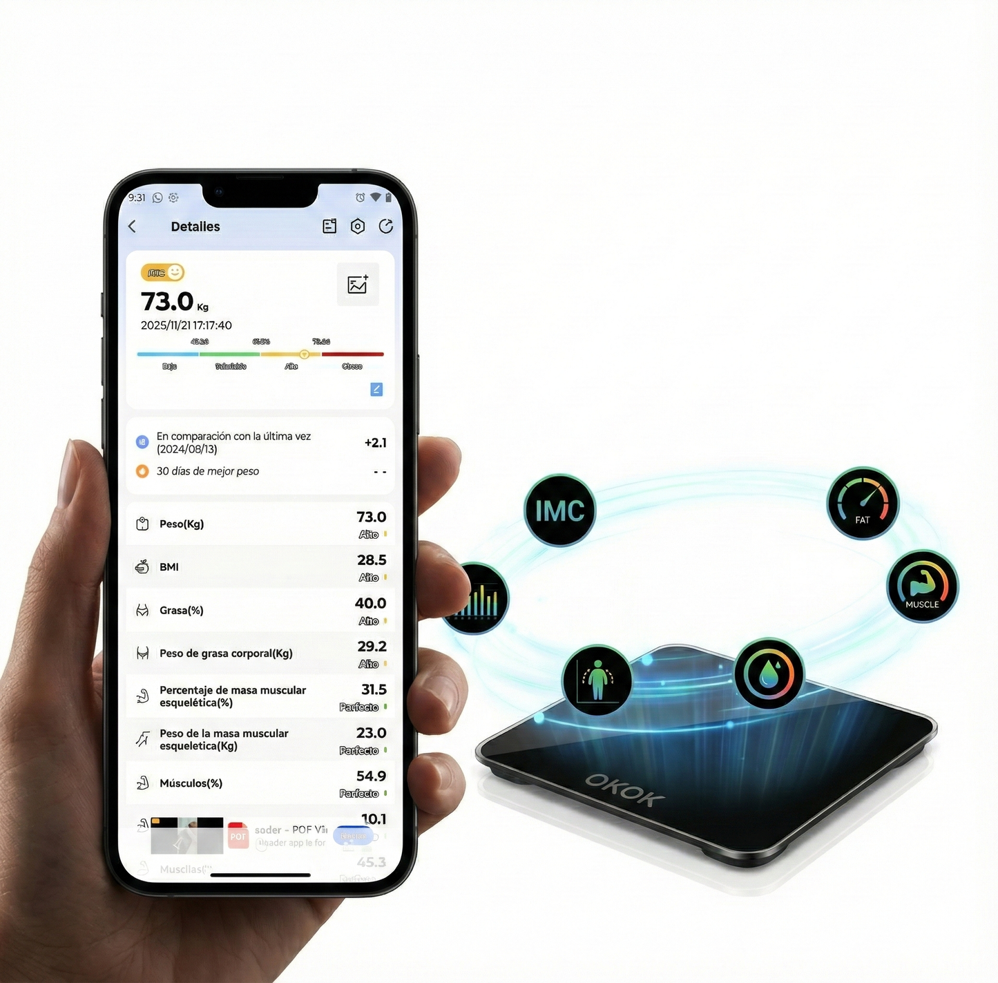Pesa Báscula Digital de Alta Precisión con Pantalla LCD Retroiluminada | b1918 - 180 kg