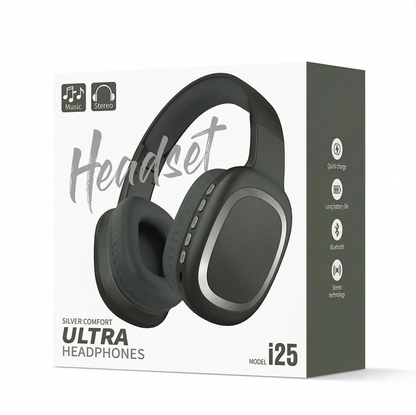 Audífonos Diadema Inalámbricos i25 Ultra Comfort – Bluetooth 5.0, 8h Batería, Plegables