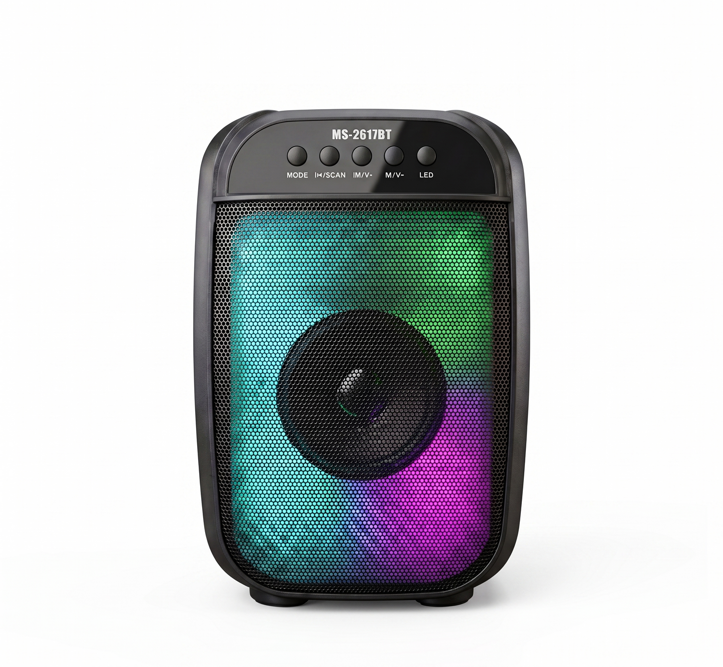 Parlante Portátil MS-2617BT | Bluetooth, Efectos Flame Light, USB/TF Card y Radio FM | INOTEK Colombia