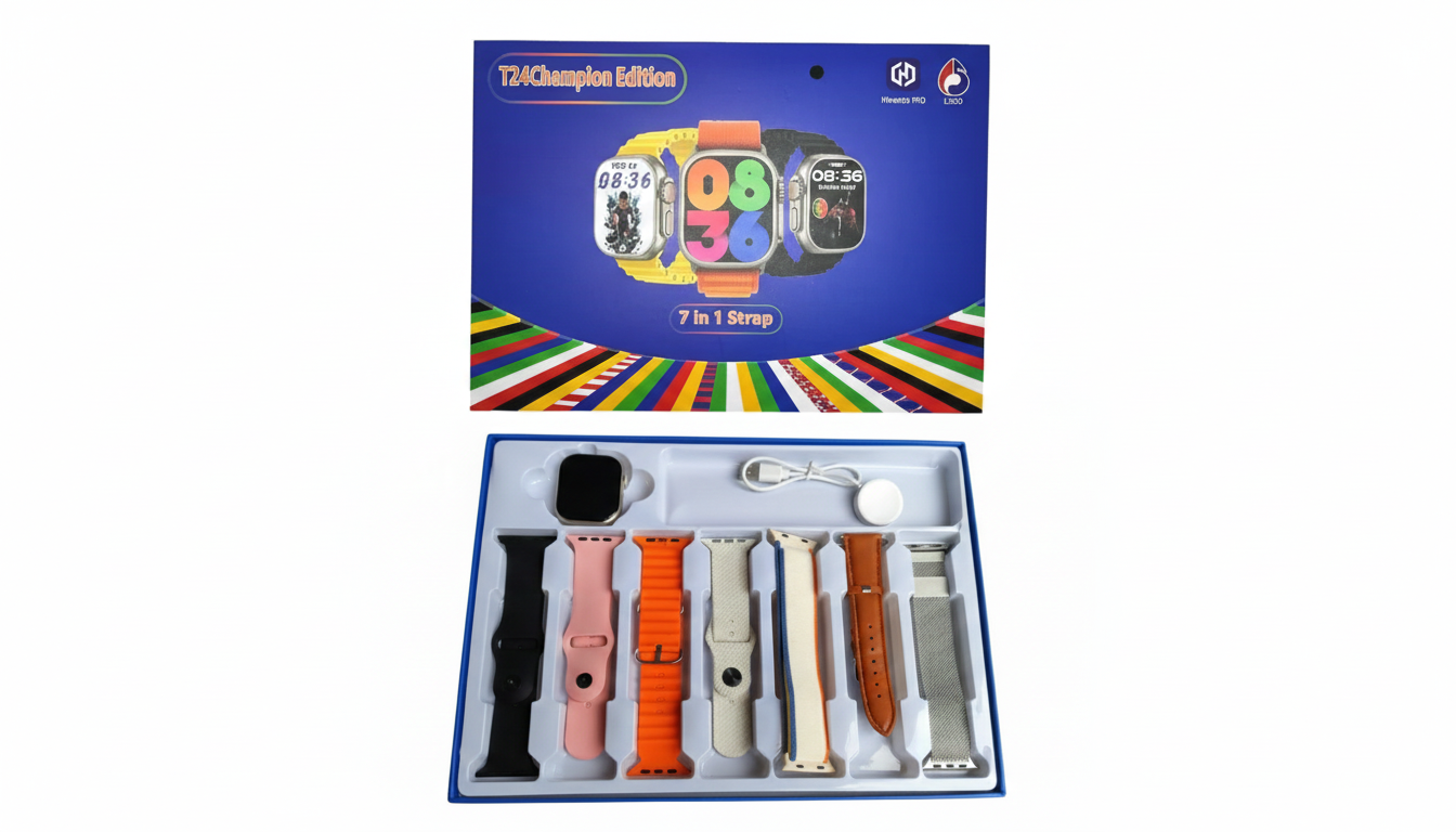 Reloj Inteligente T24 Champion edition | GPS, Llamadas Bluetooth, Pantalla 2.09” HD y 7 Correas