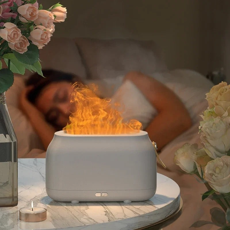 Humidificador y difusor de aromas con efecto de llama realista
