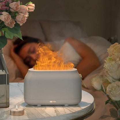 Humidificador y difusor de aromas con efecto de llama realista