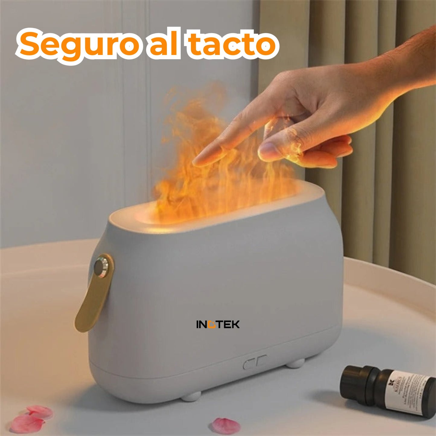 Humidificador y difusor de aromas con efecto de llama realista
