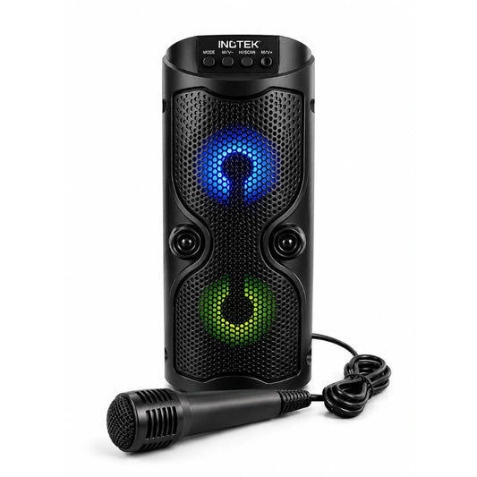 Parlante con microfono Ino Pulse 100 | Bluetooth, Luces LED y Portátil