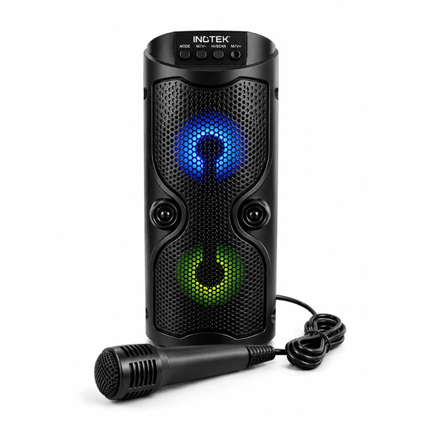 Parlante con microfono Ino Pulse 100 | Bluetooth, Luces LED y Portátil