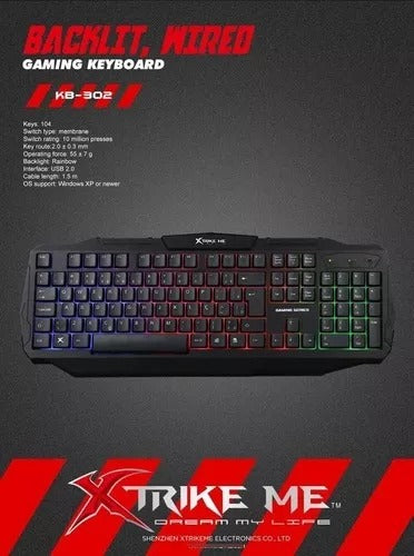 Teclado KB-302 USB con Retroiluminación | Eficiencia y Estilo en Cada Tecleo