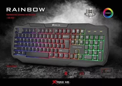 Teclado KB-302 USB con Retroiluminación | Eficiencia y Estilo en Cada Tecleo