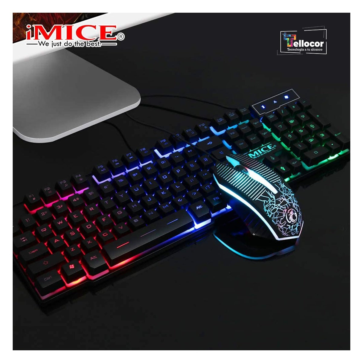 Combo Teclado KM-680 con Mouse Óptico | Luces RGB y Diseño Ergonómico para Máximo Rendimiento