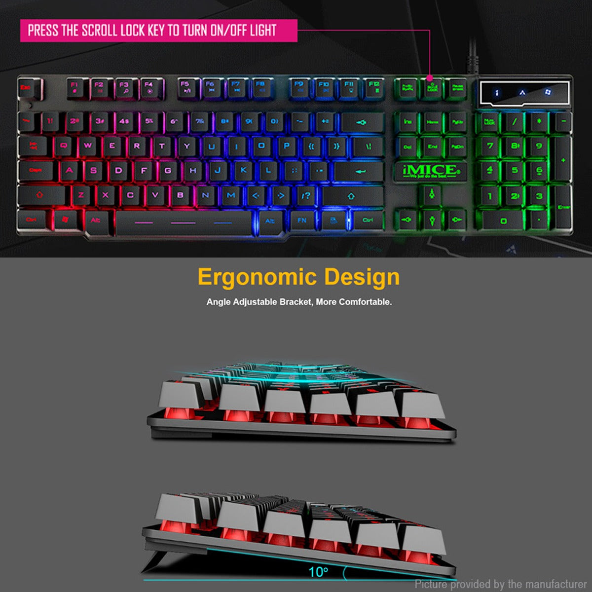 Combo Teclado KM-680 con Mouse Óptico | Luces RGB y Diseño Ergonómico para Máximo Rendimiento