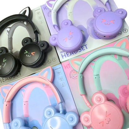 Diadema Inalámbrica Infantiles KT-M24 – Diseño Osito con Luces LED
