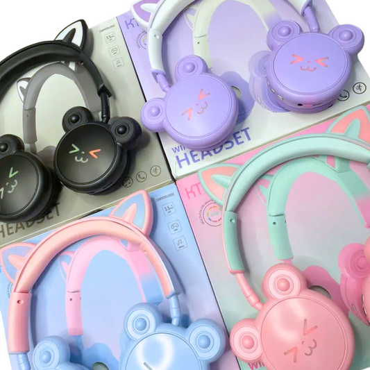 Diadema Inalámbrica Infantiles KT-M24 – Diseño Osito con Luces LED