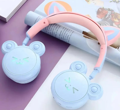Diadema Inalámbrica Infantiles KT-M24 – Diseño Osito con Luces LED