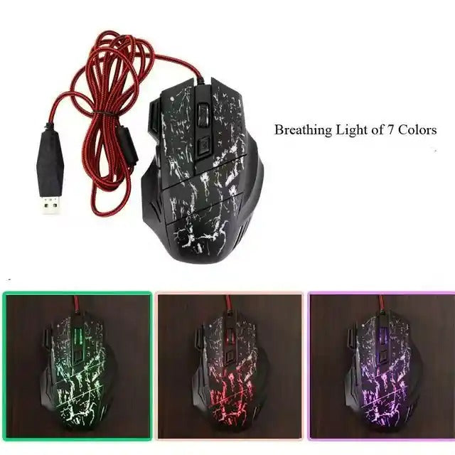 Mouse LX-X10 con Retroiluminación LED y DPI Ajustable | Precisión y Estilo para tu PC