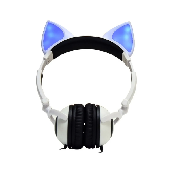 Auriculares Audífonos con Orejas de Gato, Plegables y con Luz LED – Diversión, Comodidad y Estilo para Niños y Niñas 🐱✨