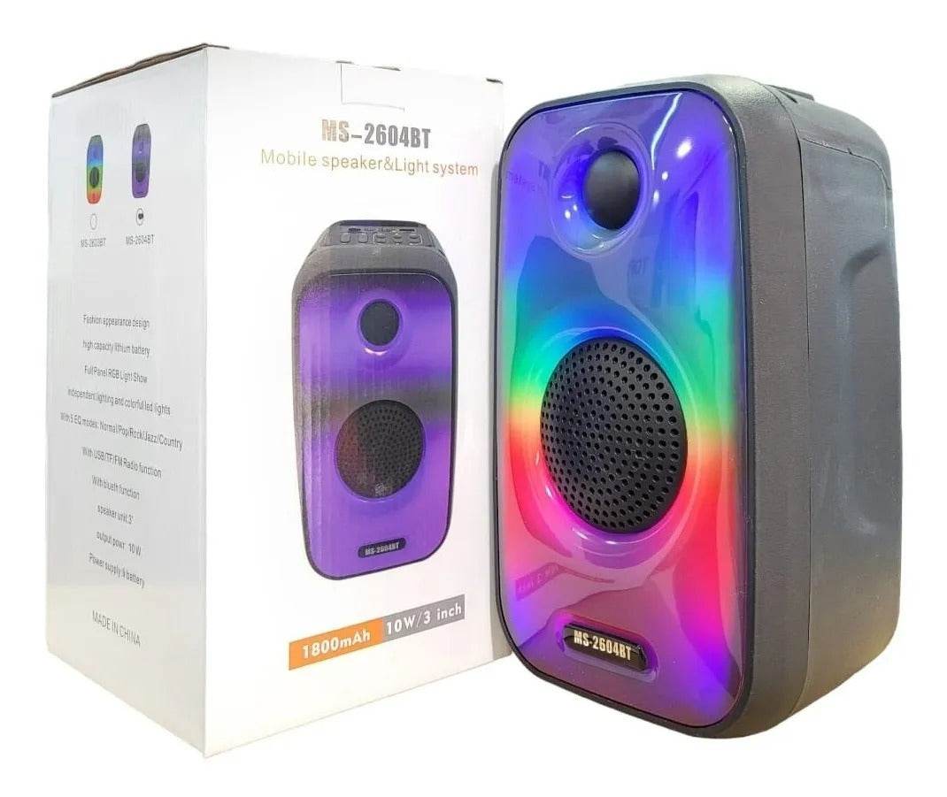 Parlante Bluetooth MS-2604BT – Portátil, 10W, TWS y Luces LED Multimodo - INOTEK s.a.s