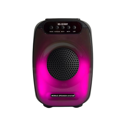 Parlante Portátil Bluetooth MS-2616BT | Sonido Potente, Graves Profundos y Luces LED