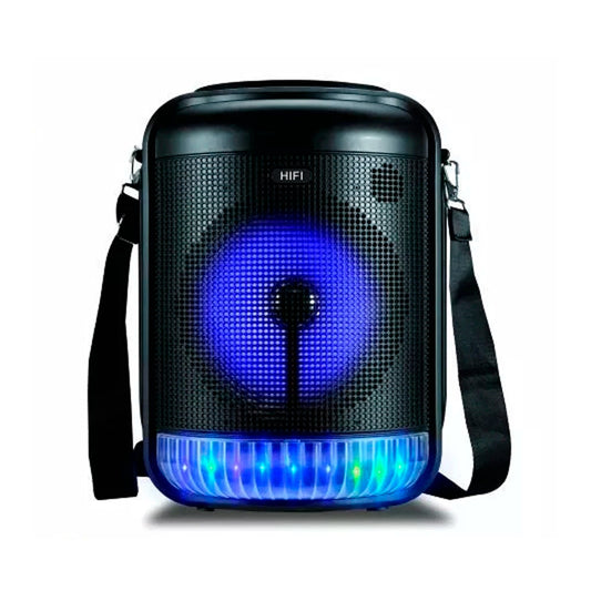 Parlante RX-6101 Bluetooth 5.0 TWS | 10W, Bocina 6.5" - Luces LED, USB/FM/AUX - Incluye Micrófono para Karaoke