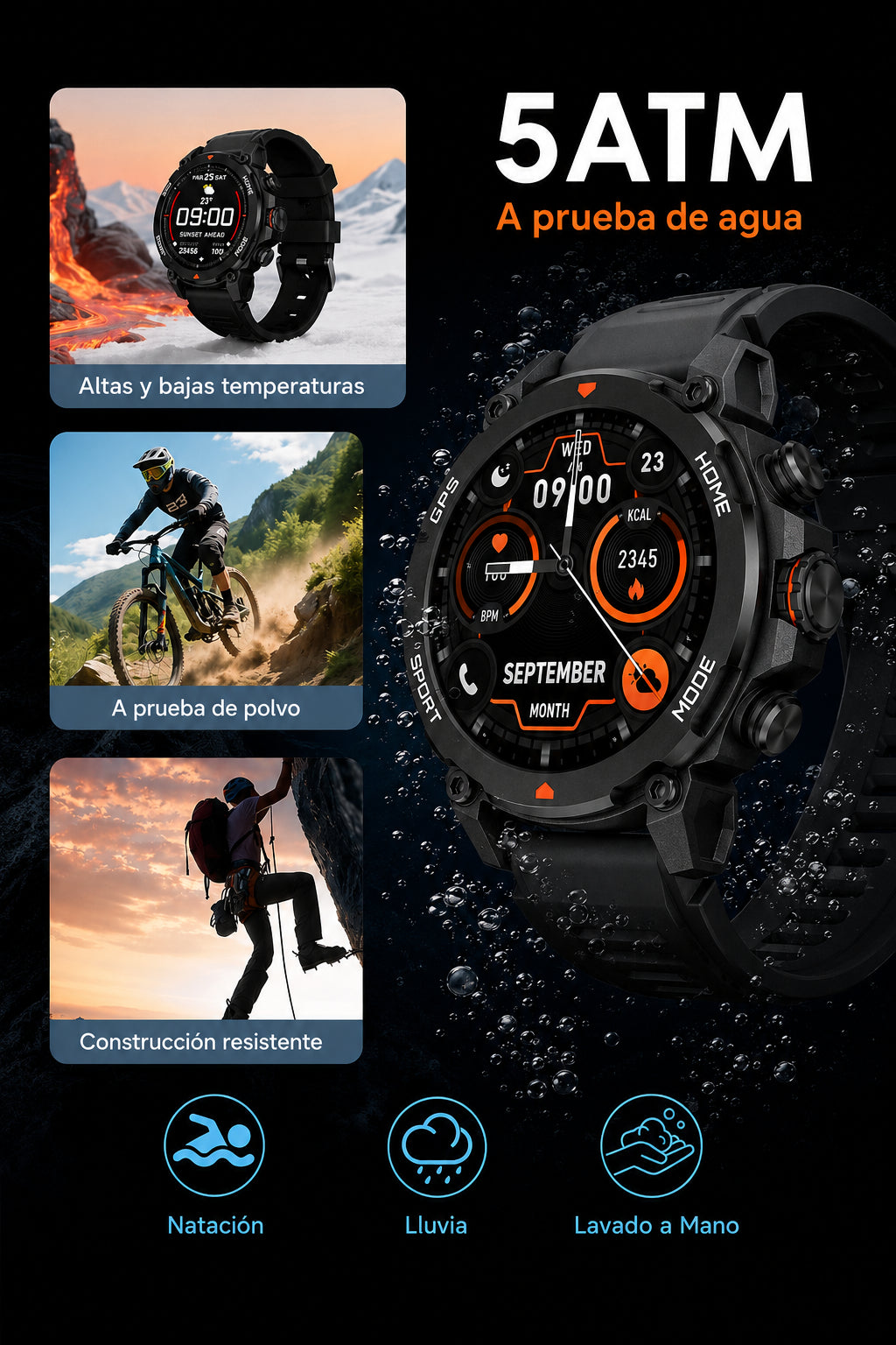 Smartwatch reloj inteligente Aurafit Trek 1 | Pantalla AMOLED, GPS Integrado, whatsapp y Llamadas