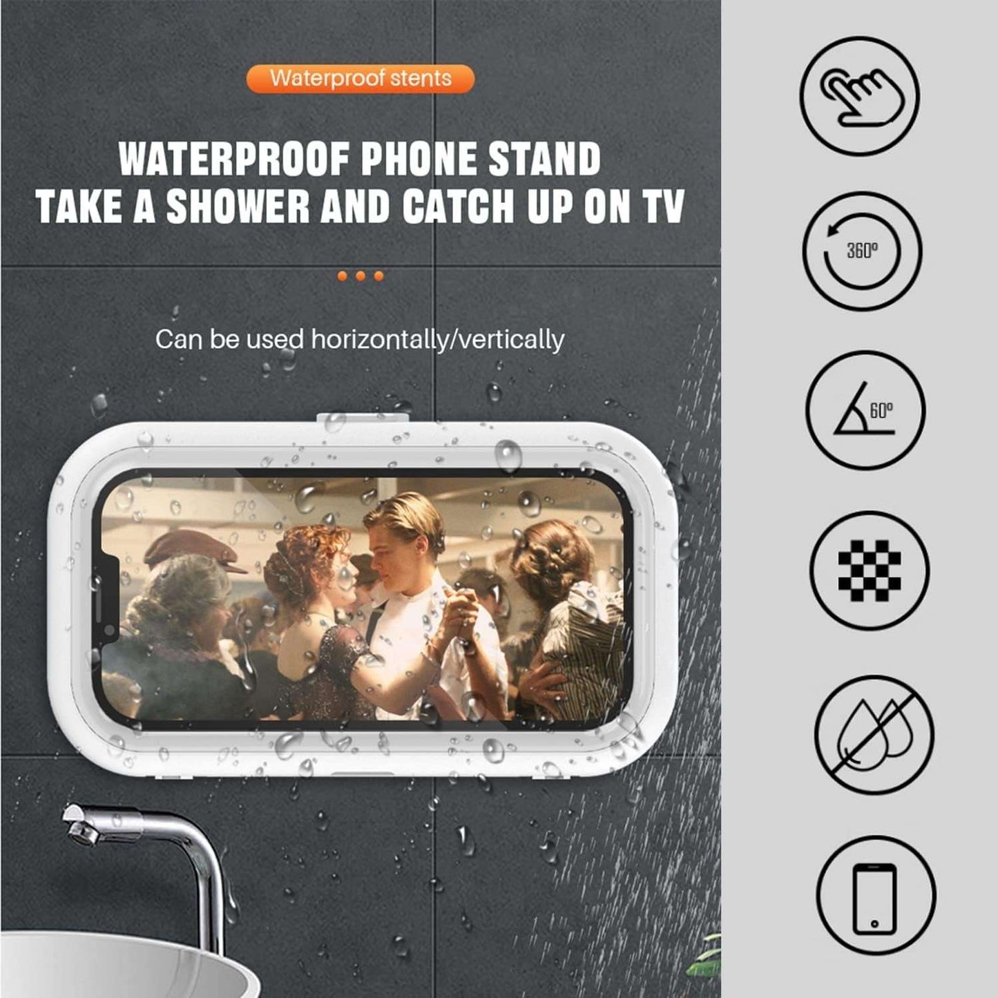 Soporte impermeable para celulares | Ajustable y Giratorio 360°