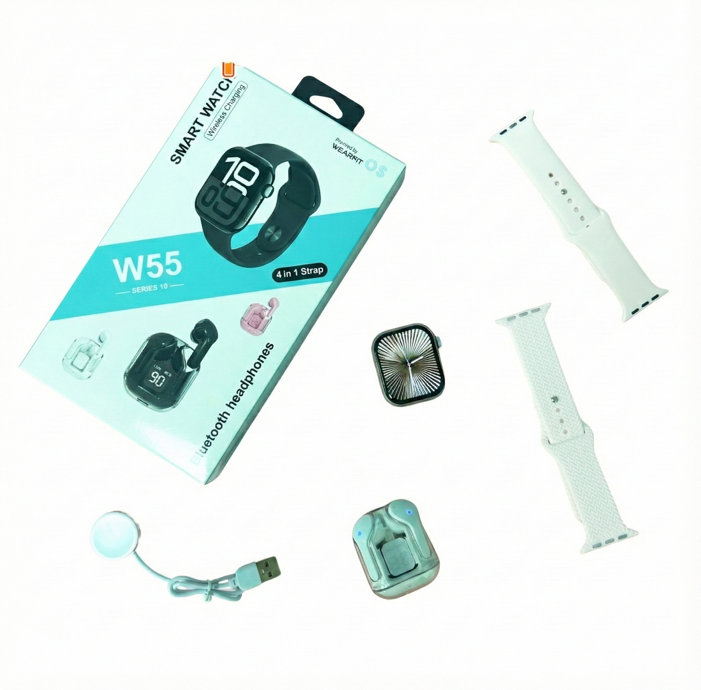 Smartwatch W55 Super Set 2 en 1 con Auriculares Bluetooth – Salud, Deporte y Notificaciones