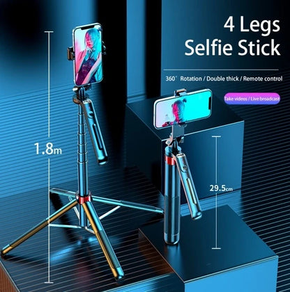 Trípode Selfie Stick 1.8m WEB-P195 | Base 4 Patas y Bluetooth