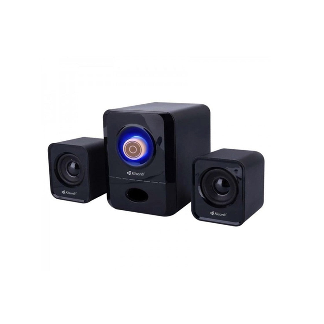 Parlantes Kisonli U-2900 2.1 - USB| Sonido Potente y Compacto para tu PC o Laptop