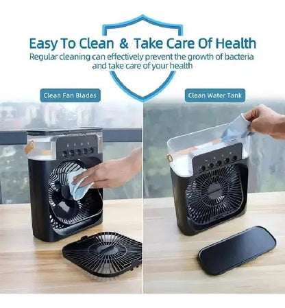 Ventilador de Mesa Eléctrico con Humidificador – Compacto y Portátil