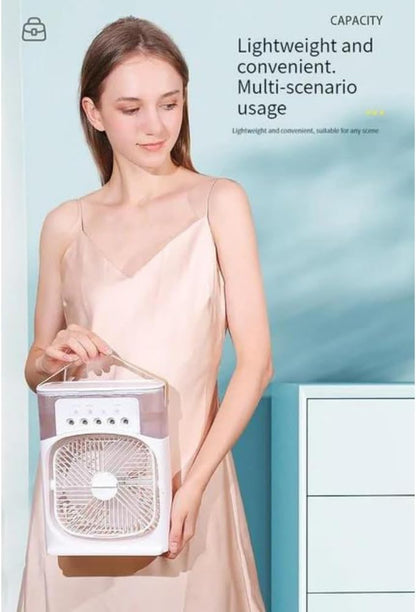 Ventilador de Mesa Eléctrico con Humidificador – Compacto y Portátil