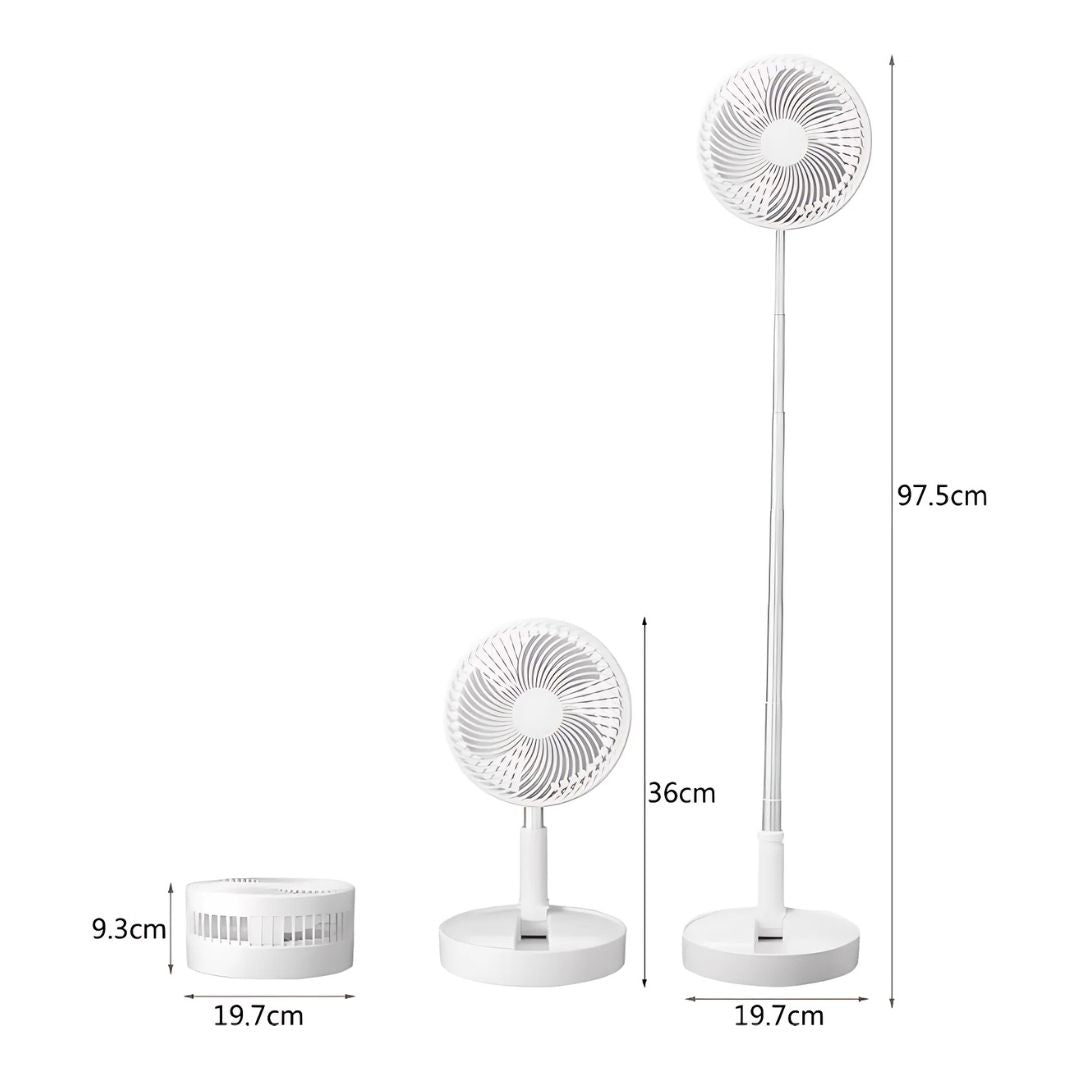 Ventilador plegable de 4 velocidades y altura ajustable | Frescura Potente Donde Quieras