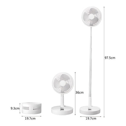 Ventilador plegable de 4 velocidades y altura ajustable | Frescura Potente Donde Quieras