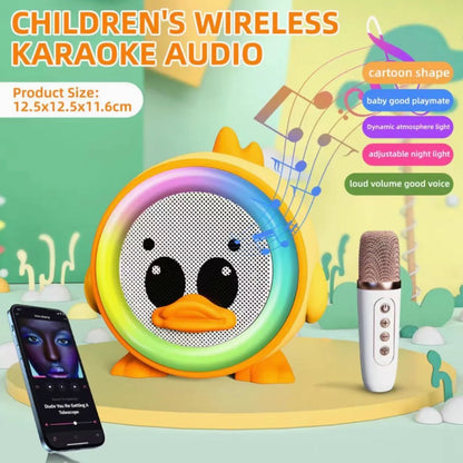 Sistema de Karaoke Portátil para Niños GMJ 9835 - Altavoz Animalito con Micrófono Luminoso y Cambiador de Voz