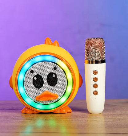 Sistema de Karaoke Portátil para Niños GMJ 9835 - Altavoz Animalito con Micrófono Luminoso y Cambiador de Voz