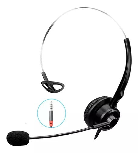 Diadema Call Center 3.5mm | Micrófono Omnidireccional y Confort para Uso Prolongado