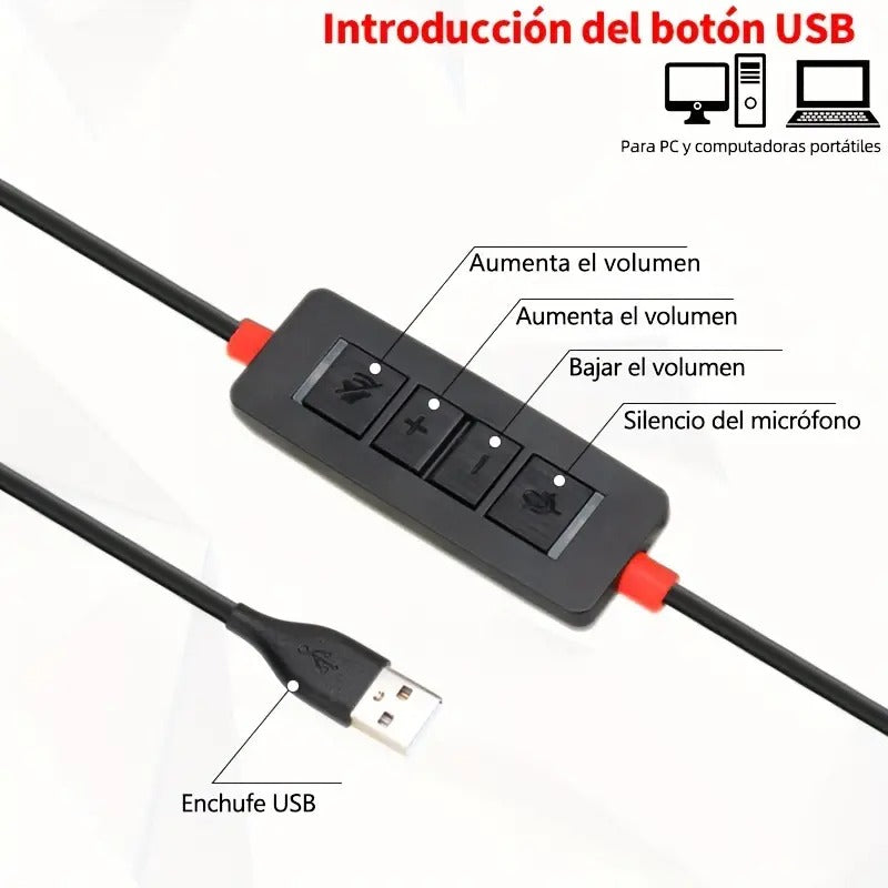 Diadema Call Center 3.5mm | Micrófono Omnidireccional y Confort para Uso Prolongado