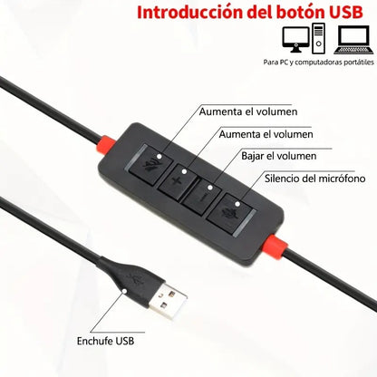 Diadema Call Center 3.5mm | Micrófono Omnidireccional y Confort para Uso Prolongado