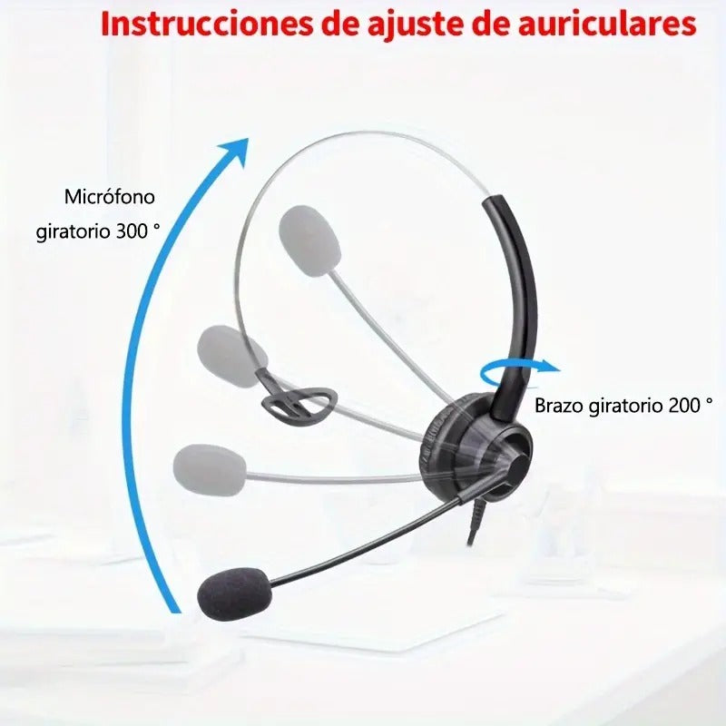Diadema Call Center 3.5mm | Micrófono Omnidireccional y Confort para Uso Prolongado