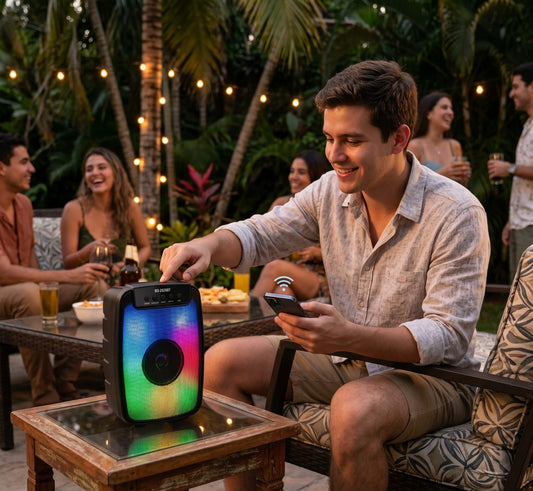 Parlante Portátil MS-2620BT con Luces RGB | Altavoz 3” – Bluetooth, USB, TF, FM y RGB Dinámico
