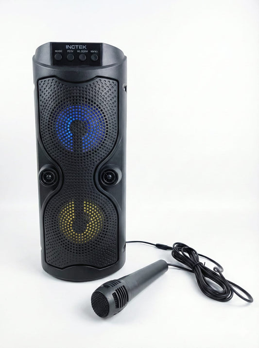 Parlante Portátil Bluetooth Inotek Ino Pulse 100 con Micrófono y Luces LED