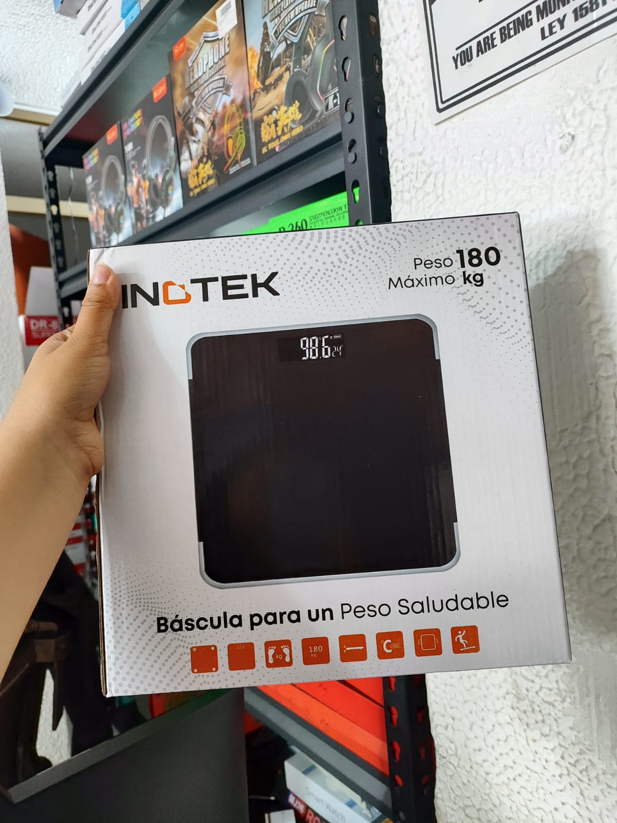 Pesa Báscula Digital de Alta Precisión con Pantalla LCD Retroiluminada | b1918 - 180 kg - Vista 3