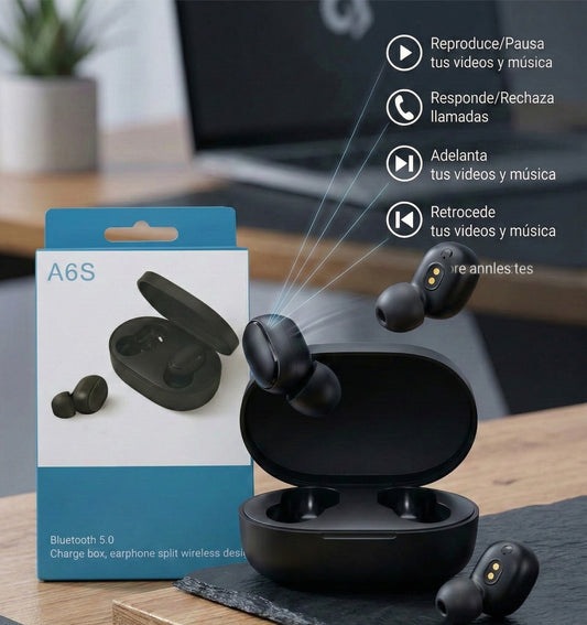 AirPods A6S Bluetooth V5.0 | Resistencia y Estilo Deportivo