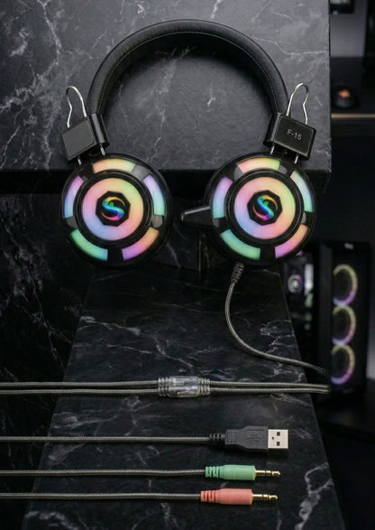 Diademas Gamer RGB F-15 - Sonido Envolvente 20Hz-20kHz - Vista 6