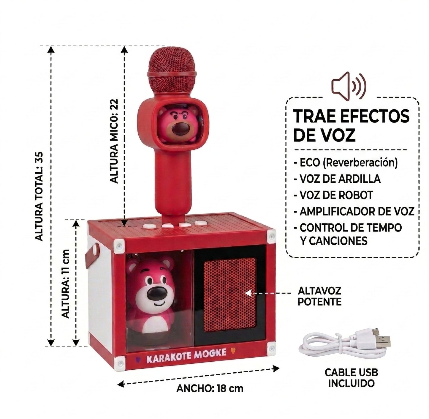 Karaoke Infantil - Micrófono y accesorios incluidos | INOTEK Colombia