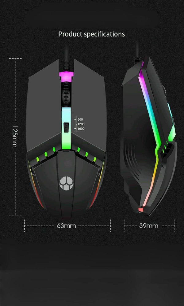Mouse Gamer X3 Ergonómico con DPI Ajustable | Comodidad y Precisión para Todo Tipo de Uso