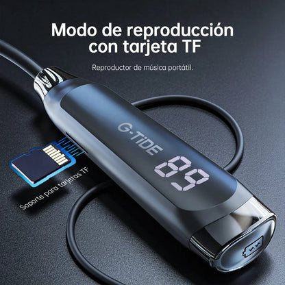 Audífonos de Cuello G-Tide EG22: Reproductor MP3 Independiente (Micro SD), Pantalla Digital LCD y Cancela - Vista 4