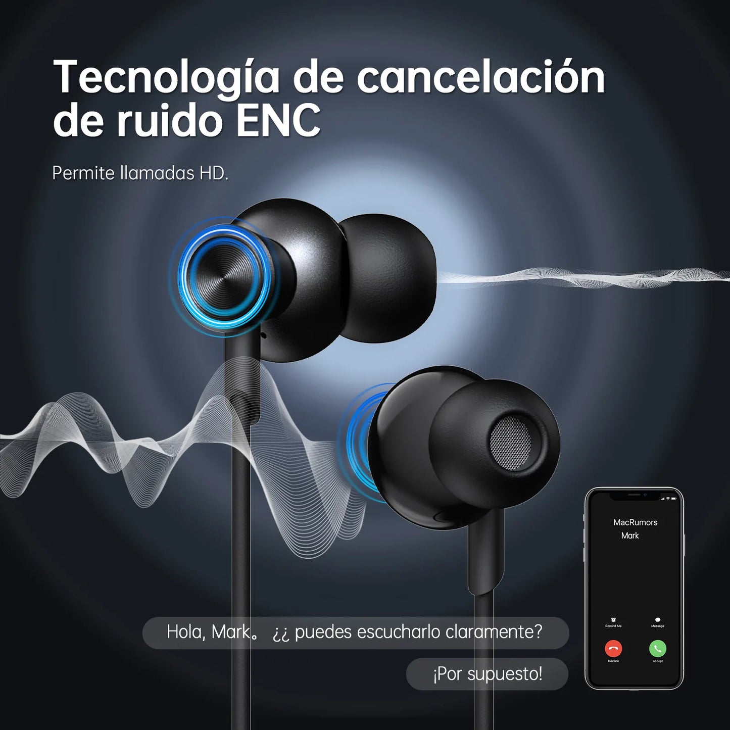 Audífonos de Cuello G-Tide EG22: Reproductor MP3 Independiente (Micro SD), Pantalla Digital LCD y Cancela - Vista 5