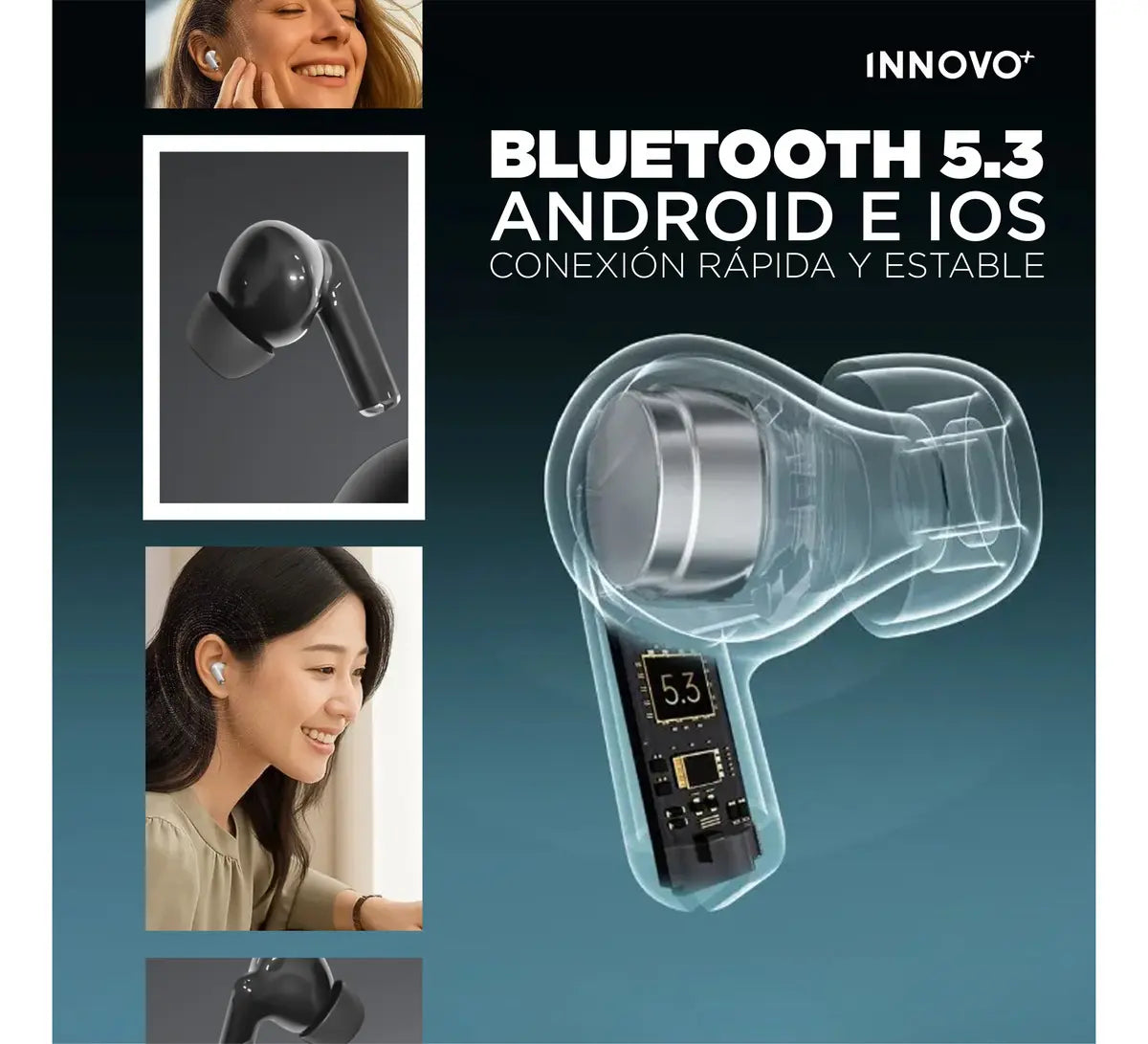 Audífonos G-Tide L42 TWS: Cancelación de Ruido ANC, Bluetooth 5.3 de Largo Alcance y Sonido HD Pro - Vista 9
