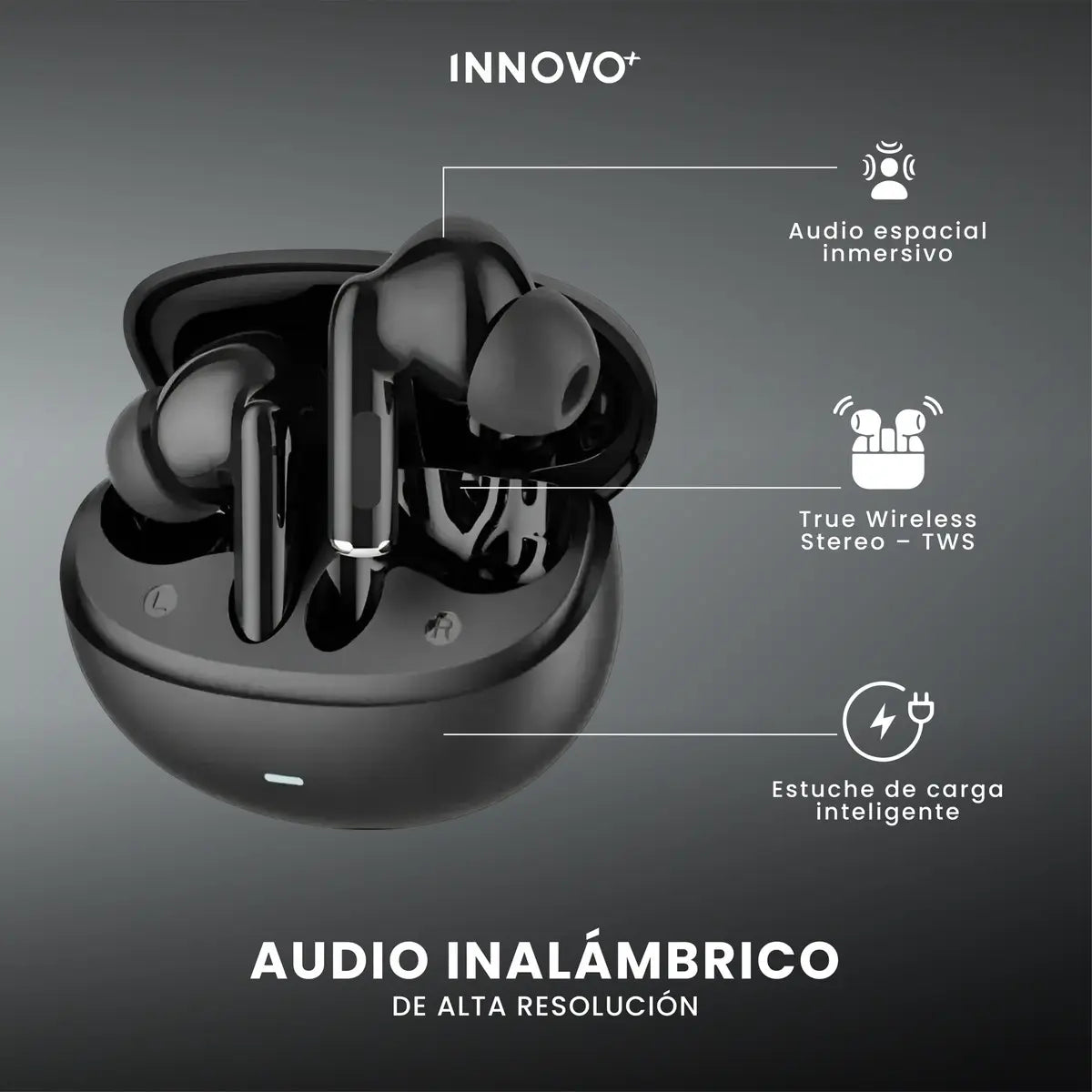 Audífonos G-Tide L42 TWS: Cancelación de Ruido ANC, Bluetooth 5.3 de Largo Alcance y Sonido HD Pro - Vista 8